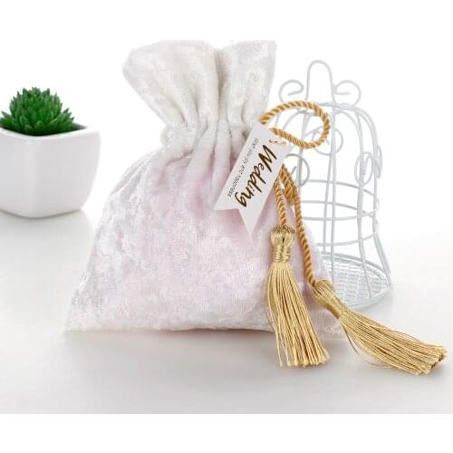 10PCS/Lot Christmas Gift Bag with Tassel Cloth Candy Bags for Wedding Engagement Favors Party Gift Packaging Candy Box Satin Bag