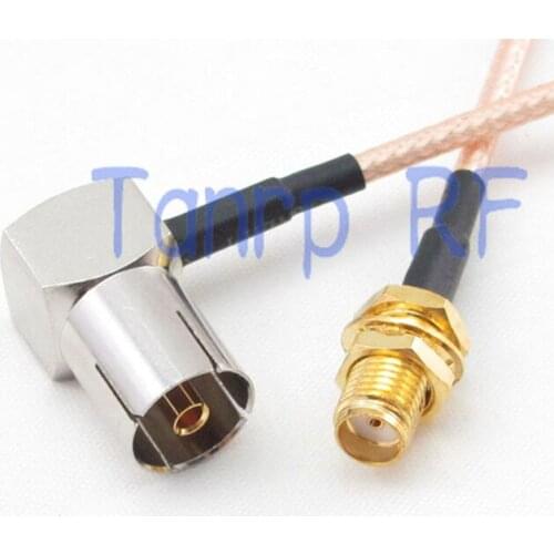 12in TV female jack right angle to SMA female jack RF adapter connector 30CM Pigtail coaxial jumper extension cord cable RG316