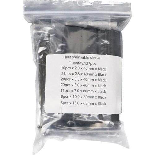 127 Pcs Heat Shrink Sleeving Tube Tube Assortment Kit Electrical Connection Electrical Wire Wrap Cable Waterproof Shrinkage 2:1