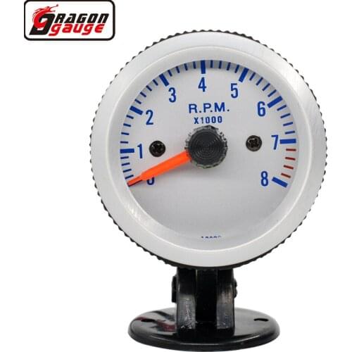 2" 52mm Car Rev Counter Tachometer Pointer Gauge gauge 0-8000 RPM +pods Call the police Rotation Set up Free shipping