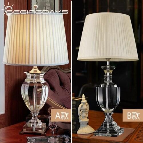 36X65CM European Style K9 Crystal Large Table Lamp Bedroom Bedside Lamp American Style Luxury Table Lamp For Living Room
