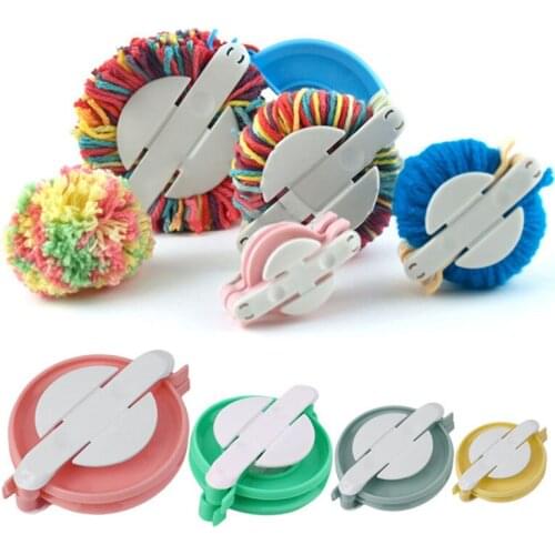 Pompon Set 4pcs PomPom Maker Clover Fluff Ball Weaver Needle DIY Craft Knitting Loom Tool Craft