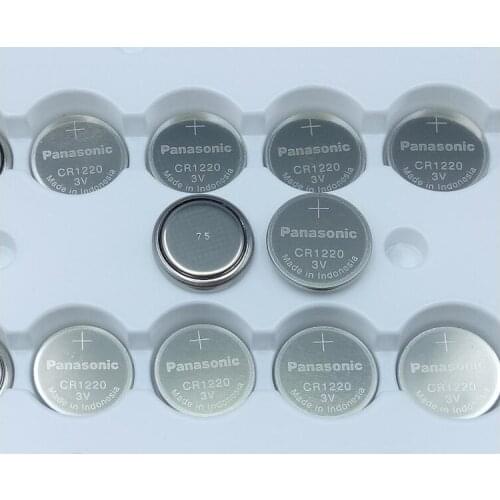 50pcs/lot Panasonic CR1220 3V Lithium Batteries BR1220 DL1220 Camera Watch Car Remote Control Button Coin Battery Cell CR 1220