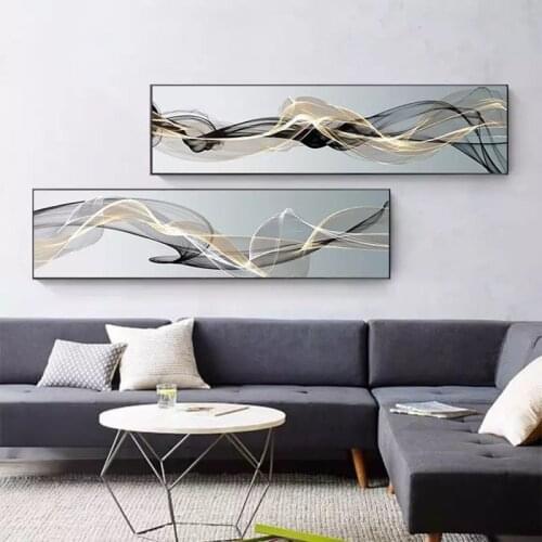 Abstract Line Fashion Hollow-Out Twisted Ribbon Banner Decorative Painting Wall Poster For Living Room Bedroom Home Decor
