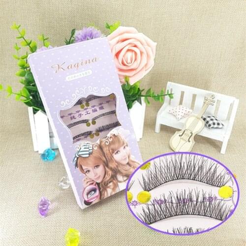 Free shipping 10 Pairs Cotton Eyelash Extension Stalk Long Thick False Eyelashes Makeup Black Fake Eye Lashes Makeup tool