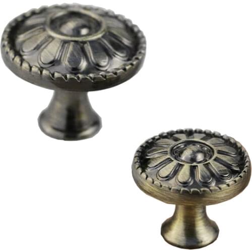 Free shipping furniture handle knob Antique European Round zinc alloy handle Shoe pull cabinet drawer door handel hardware part