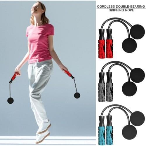 3 Colors Fitness Cordless Jump Rope No Tangles Weighted Ropeless Skipping Rope PVC Rubber Rope For Body Building Exercise