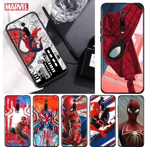 Marvel Avengers Spider-Man For Xiaomi Redmi 9T 9I 9AT 9A 9C 9 8A 8 7A 7 6A 6 5A 5 4X PRO Prime Plus Black Soft Phone Case