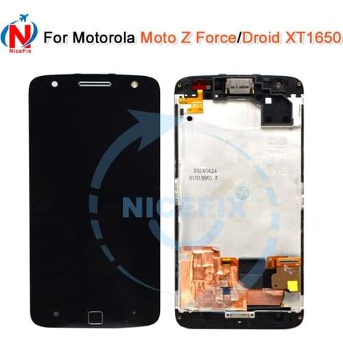 For Motorola Moto Z Force Droid XT1650 LCD Display Touch Screen Digitizer Frame Replacement For Motorola Moto Z Force Droid LCD