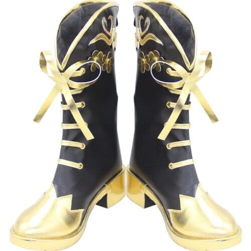 Epel Felmier Cosplay Shoes Golden High Heel PU Shoes Halloween Carnival Boots Cosplay Props Custom Made