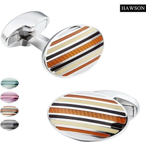 HAWSON New Arrival Cufflinks Colorful Enamel Mens French Cuff Button for French Shirts