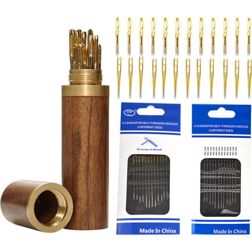 Blind Needle Elderly Sewing Needle Hole Hand Household Stainless Steel Sewing Needless Threading Embroidery Needle Set
