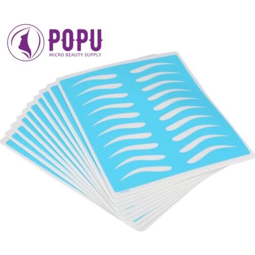 10 Pcs blue Rubber Eyebrow Fake Skin15cm x 20cm Permanent Makeup Tattoo Practice Skin for Beginners
