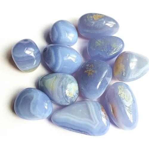 Crystals healing stones natural Blue Lace Agate Tumbled Stones for home decoration