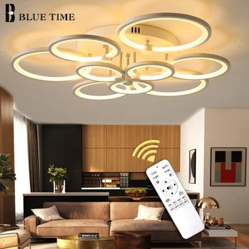 White&Black Modern LED Chandelier Lustre For Living Room Light Bedroom Dining room Acrylic Ceiling Chandelier Lighting Luminaire