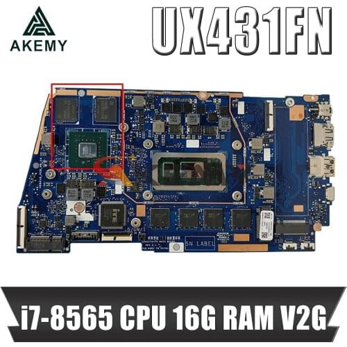 UX431FN mainboard REV2.0 For UX431F UX431FN i7-8565 CPU 16G RAM V2G laptop motherboard 100% Tested Working