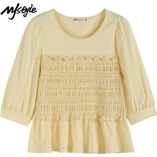 MJstyle 2021 Spring Crew Neck Blouse Women Fashion Korean Shirt, Women Shirts Fall Women Clothes, Women Fashion Tops 521310007