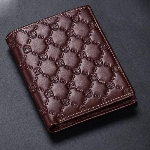 BULLCAPTAIN Fashion Mens Wallet Money Bag Solid Color Leather Business Short Wallet Famous Vintage Walltes Soft Purse Coin Bag