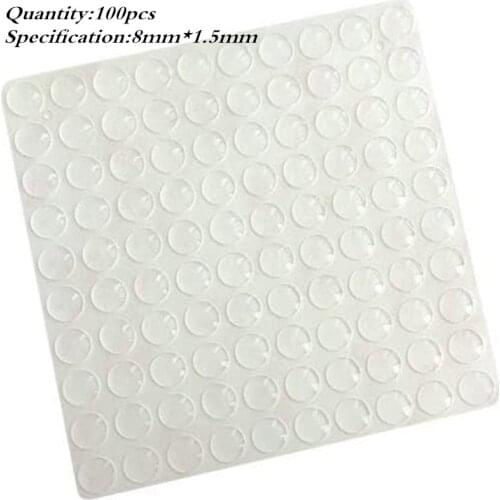 100pcs 8mm*1-4mm Door Stops Self adhesive Silicone Rubber Pads Cabinet Bumpers Rubber Damper Buffer Cushion Furniture Hardware