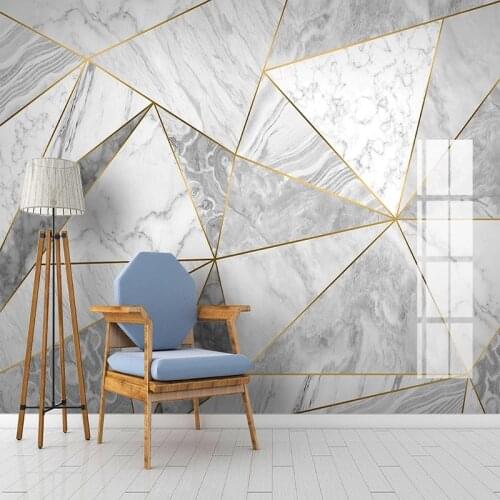 Custom Mural Wallpaper 3D Jazz White Modern Geometric Marble Wall Paper Living Room TV Sofa Home Decor Papel De Parede 3D Fresco