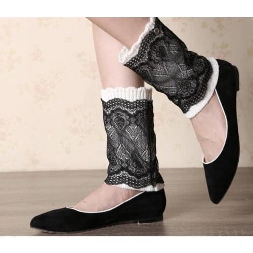 120pairs/lot new coming lace knitted leg warmer with button/boot cuff with button