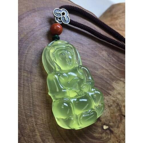 Natural xiuyu green jade pendant hand-carving guanyin jade necklace women men jadeite jade necklaces pendants jade jewelry