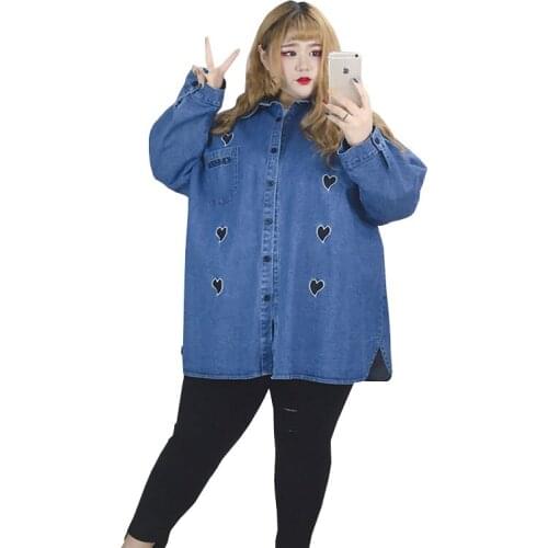 Plus Size Loose Fat Sister Denim Jacket New European Style Fashion Women Spring Autumn Coat Sweet Casual Female Denim Tops OK828