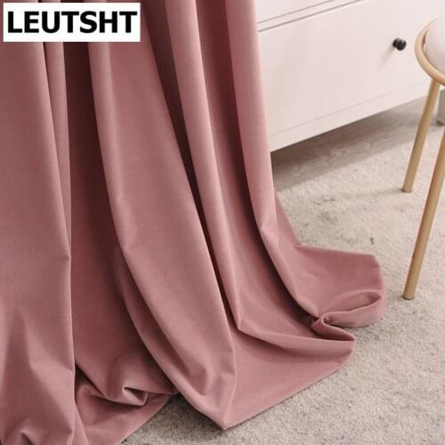 Luxury Curtains for Living Room Dining Bedroom Nordic Velvet Curtain Pink Thickened Velvet French Window Curtain Sheer Curtains