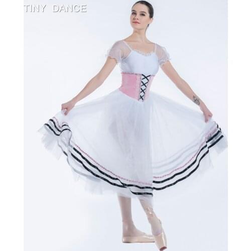Pink & White Long Ballet Dance Tutu Dress for Child and Adult Performance Wear Dancing Dresses Ballerina Costumes Tutus 19236