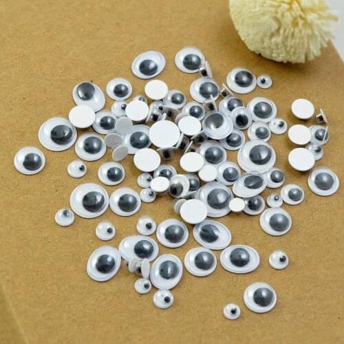 700 Pieces Assorted Size Self Adhesive Sticky Wiggle Googly Eyes Black White