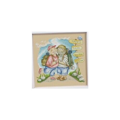 Happy trip Counted Cross Stitch 11CT 14CT 18CT DIY Chinese Cross Stitch Kits Embroidery Needlework Sets