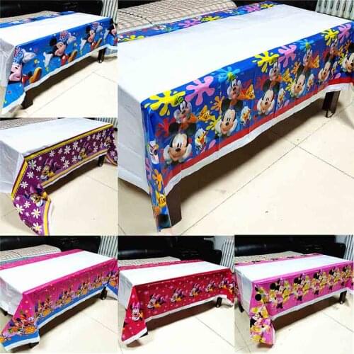 Tablecloth Kids Birthday Party Supplies Minnie Mouse Table Cloth Baby Shower Cartoon Theme Disposable Tablecloth