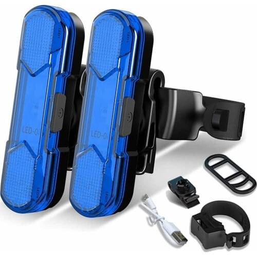 2pcs Waterproof Bicycle Light Rear 4 Light Modes Options Bicycle Light USB Rechargeable Bright Bike Taillight for Night Riding