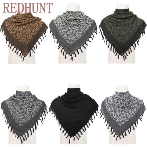 Military Army Leopard Desert Scarf Windproof Tactical Outdoor Camping Cotton Scarf Unisex Arab Keffiyeh Thickened Scarf