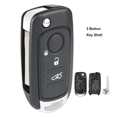 KEYECU Replacement Folding Remote Key Shell Case Fob 3 Button for Fiat 500, 500X, Toro