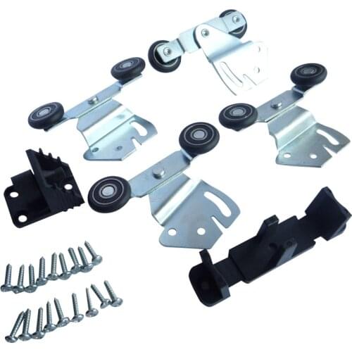 1 set solid wood sliding door pulley rail wheel side hanging Ming wheel double wheel kit