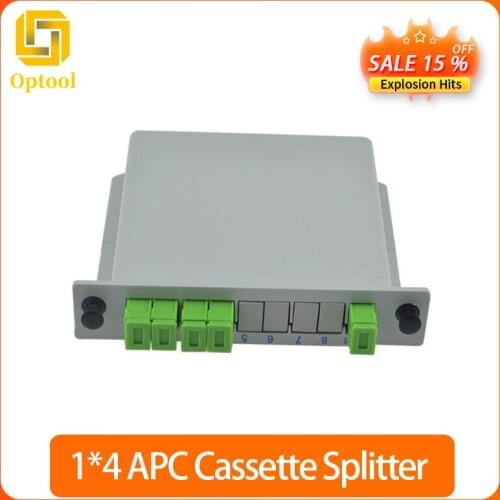 Free 10 PCS/ Lot SC APC PLC 1X4 splitter Fiber Optical Box FTTH PLC Splitter box with 1X4 Planar waveguide type Optical splitter