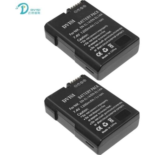 2Pcs 7.4V 1200mAh EN-EL14 EN EL14 Camera Battery for Nikon D3100 D3200 D3300 D5100 D5200 D5300 D5500 DF P7000 P7100 P7700 P7800