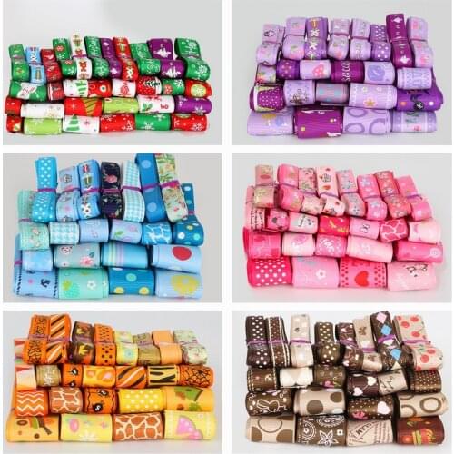 20 Yards/lot (1yard/style) 10-25mm Randomly Mixed Grosgrain Ribbon for Wedding Party Christmas Decoration DIY Sewing Accessory
