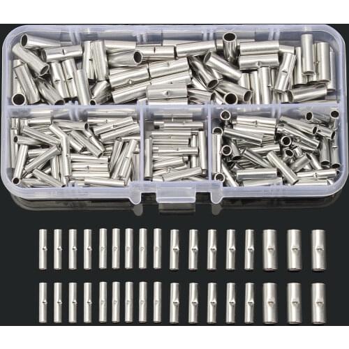 280PCS 0.5-16mm2 22-10 AWG Non-Insulated Wire Connector Ferrules Electrical Cable Terminal Copper Bare Tinned Crimp Terminals