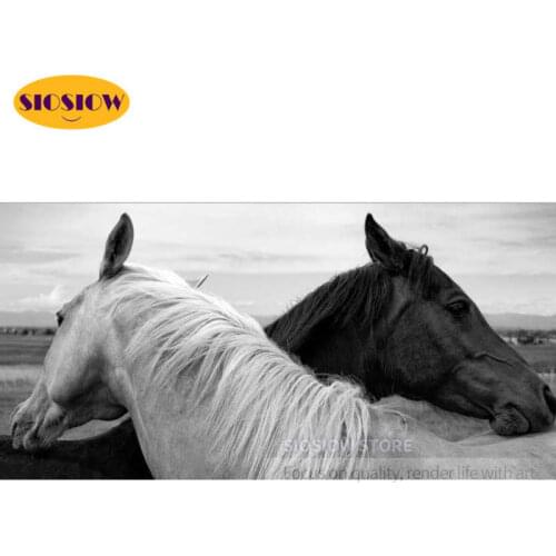 5D Horse Crystal Diamond Mosaic Painting Cross Stitch 3d Diamond Embroidery Horses Black Animals Hobby Decoration Home Art Craft