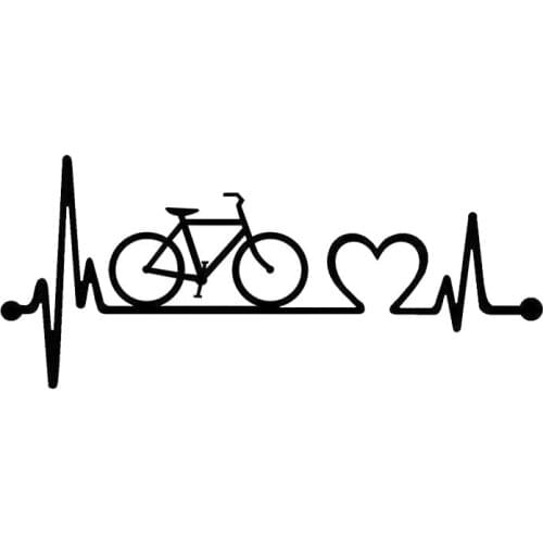 Car Sticker 3D 18.5cm*8.1cm Bicycle Heartbeat Lifeline Cycling Sticker On Car Funny Stickers and Decals Vinyl Car Styling