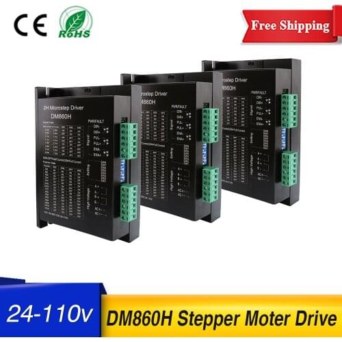 3PCS CNC Stepper Motor Driver 24-110VDC Subdivision replace leadshine DM860H 2phase 2.4-7.2A for NEMA23 NEMA34 motor for CNC