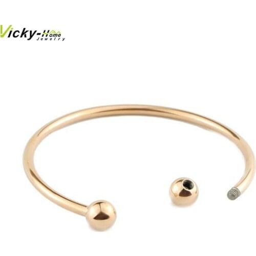 Women Stainless Steel Starter Bracelet Bangle DIY Jewelry Fit Charm Beads Drop Shipping