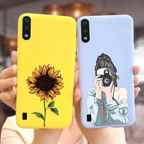 For Samsung A01 Case A015F Colorful Sunflowr Back Cover For Samsung Galaxy A01 Core A 01 A01Core Phone Cases Soft Silicone Funda