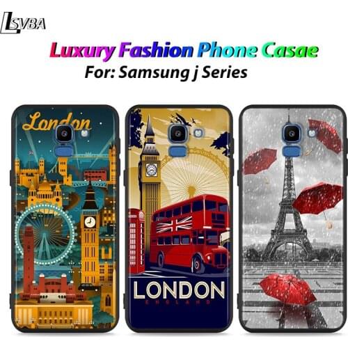 Black Shell London Bus England Telephone for Samsung Galaxy J7Duo J2 J4 Core J6 J4 Plus J8 J3 J7 J5 Prime 2018 2017 Phone Case
