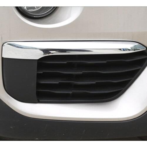 Chrome Front Bumper Fog Lamp Decoration Frame Strip Car Styling Carbon Fiber Color Stickers For BMW X1 F48 Exterior Accessories