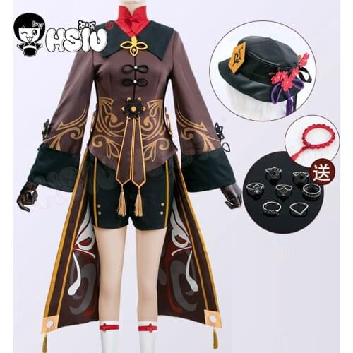 Hu Tao cosplay wig clothing Genshin Impact cosplay「HSIU 」Fiber synthetic wig Full set of clothing accessories
