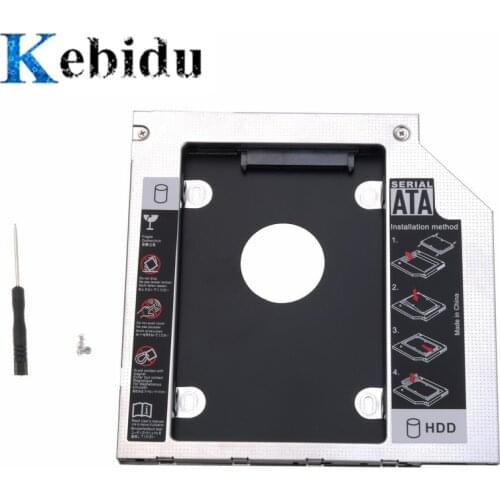 Kebidu 9.5 SATA 3.0 Hard Disk Drive Box Aluminum Metal 2nd HDD Caddy 2.5"SATA III 3.0 SSD HDD Case For Laptop ODD CD-ROM