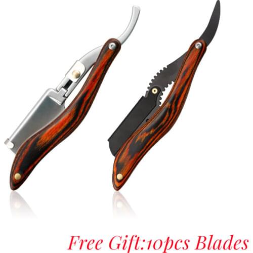Classic Manual Hairdressing Razors Anti Slip Hair Removal Razor Shaving Shavette Knife Beard Face Underarm Body Eyebrow G1224